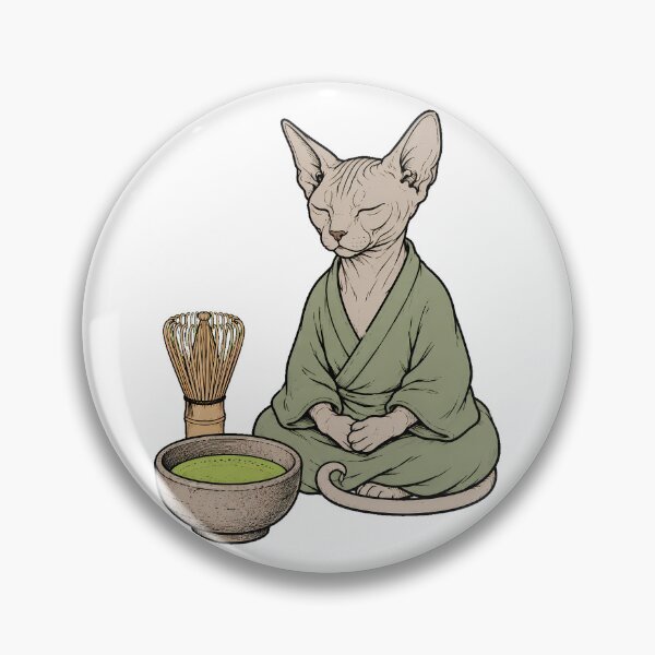 Item preview, Zen Sphynx Cat Matcha Tea Serene Meditation Lover designed and sold by chattsuede.