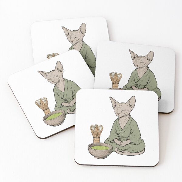 Item preview, Zen Sphynx Cat Matcha Tea Serene Meditation Lover designed and sold by chattsuede.