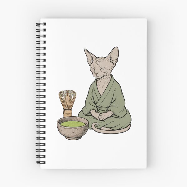 Item preview, Zen Sphynx Cat Matcha Tea Serene Meditation Lover designed and sold by chattsuede.