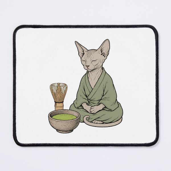 Item preview, Zen Sphynx Cat Matcha Tea Serene Meditation Lover designed and sold by chattsuede.