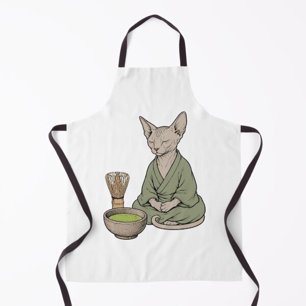 Item preview, Zen Sphynx Cat Matcha Tea Serene Meditation Lover designed and sold by chattsuede.