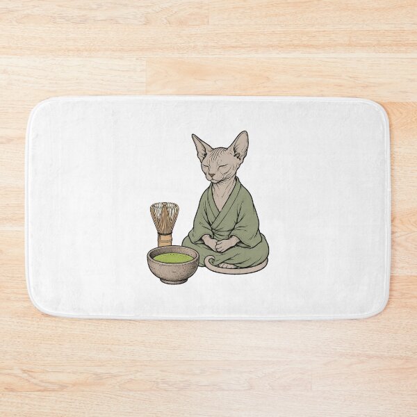 Item preview, Zen Sphynx Cat Matcha Tea Serene Meditation Lover designed and sold by chattsuede.