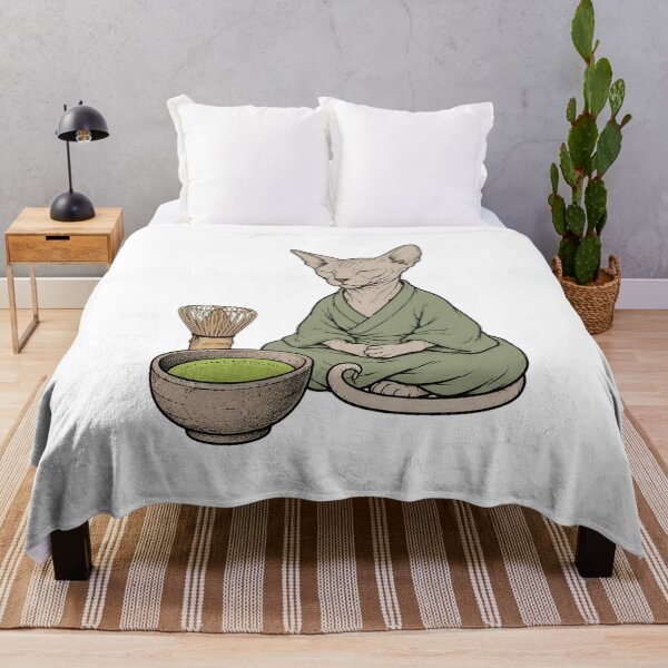 Item preview, Zen Sphynx Cat Matcha Tea Serene Meditation Lover designed and sold by chattsuede.