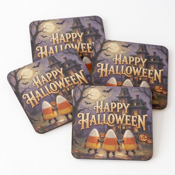 Item preview, Happy Halloween Haunted House Candy Corn Retro Spooky Night designed and sold by cr6zym1nd.