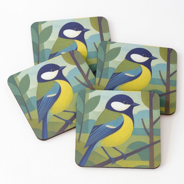 Item preview, Great tit - a Geometric bird illustration designed and sold by GalleryKauffeld.