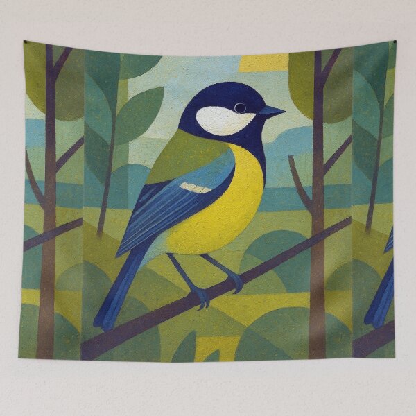 Item preview, Great tit - a Geometric bird illustration designed and sold by GalleryKauffeld.
