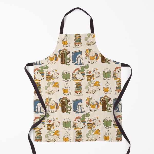 Item preview, Ghosts with books, retro 70s style - Light Colors Edition designed and sold by Shyla Marsare.
