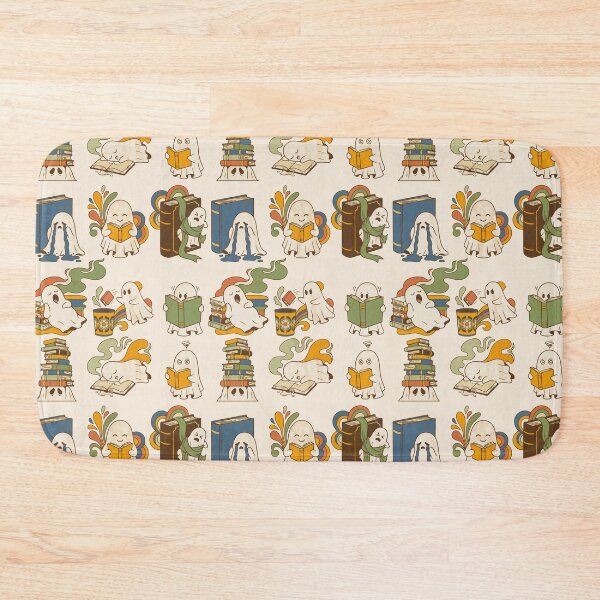 Item preview, Ghosts with books, retro 70s style - Light Colors Edition designed and sold by Shyla Marsare.
