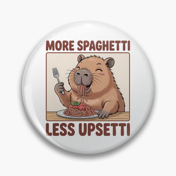 Item preview, More Spaghetti Less Upsetti Capybara Funny Pasta Lover Meme designed and sold by LoFizzy.