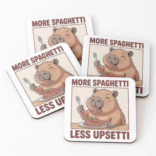 Item preview, More Spaghetti Less Upsetti Capybara Funny Pasta Lover Meme designed and sold by LoFizzy.