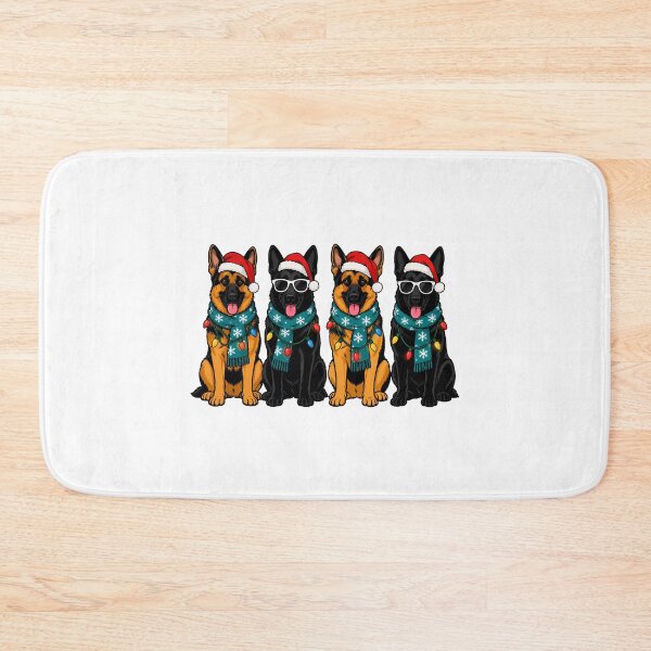 Item preview, German Shepherd Christmas Dog Santa Hat Cartoon designed and sold by chattsuede.