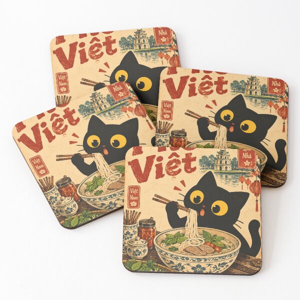 Item preview, Cat Eating Pho - Vietnamese Noodle Soup Retro Food designed and sold by PurrfectHome.