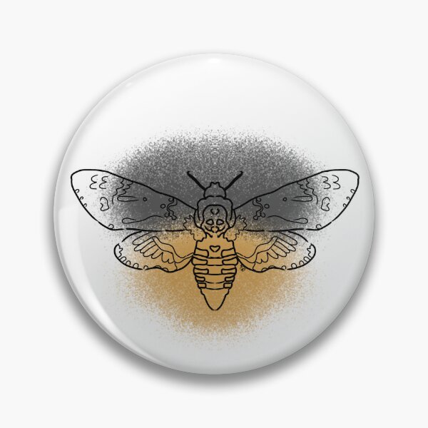 Item preview, Death's-head Hawkmoth Line-art (Grey & Yellow) designed and sold by Burnt_Pikachu.