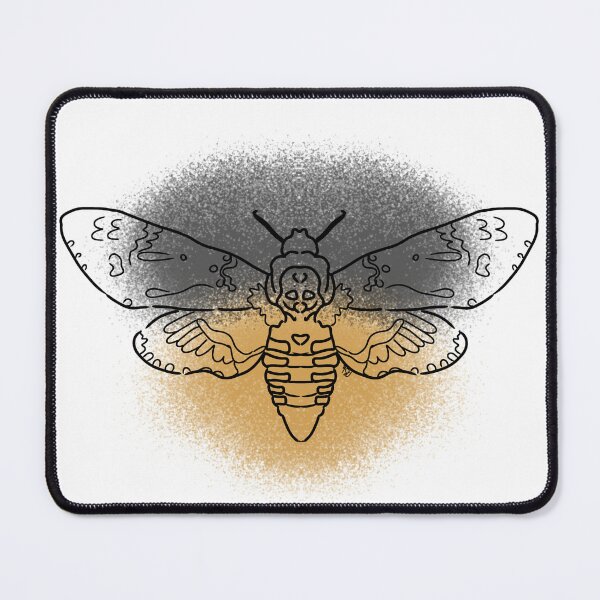 Item preview, Death's-head Hawkmoth Line-art (Grey & Yellow) designed and sold by Burnt_Pikachu.