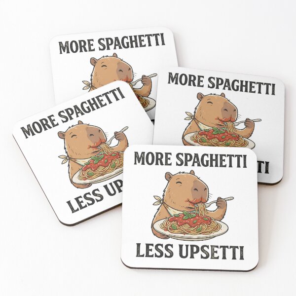 Item preview, More Spaghetti Less Upsetti Capybara Funny Pasta Lover Meme designed and sold by LoFizzy.