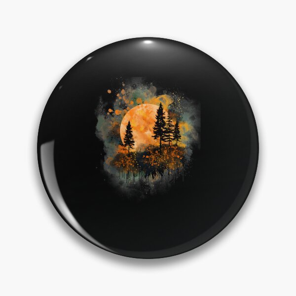 Item preview, Watercolor Forest Twilight Moon Silhouette designed and sold by AdolfoSClay.