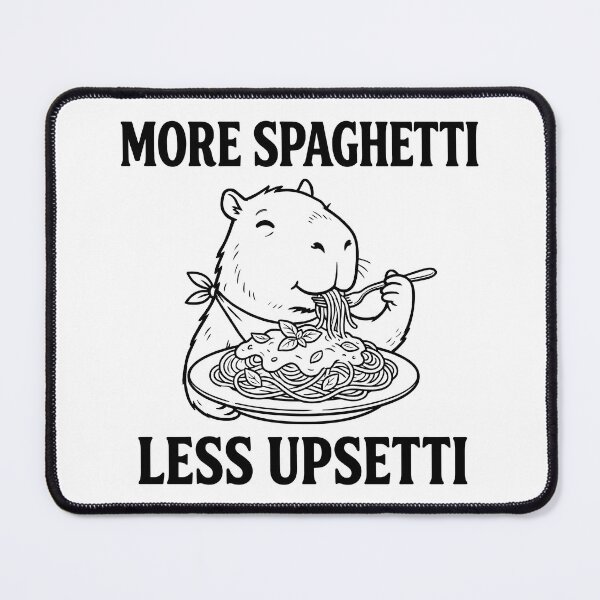Item preview, More Spaghetti Less Upsetti Capybara Funny Pasta Lover Meme designed and sold by LoFizzy.