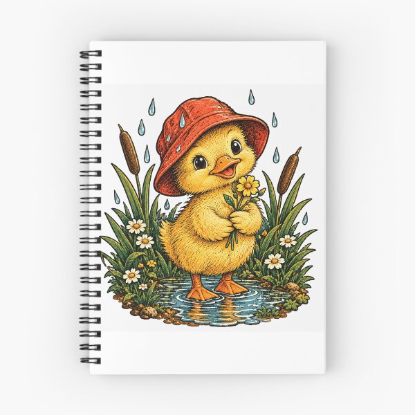 Item preview, Cute Duckling in Rain Vintage Nature Illustration designed and sold by lovepower.