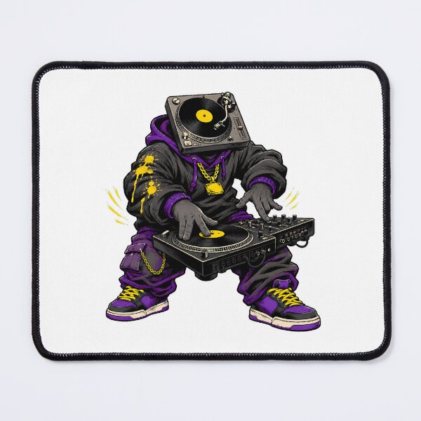 Item preview, Turntable Head DJ Character Hip Hop Streetwear Mixer designed and sold by chattsuede.