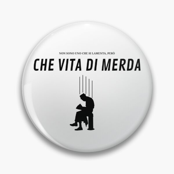 Item preview, CHE VITA DI MERDA meme minimal style Black and white tee- Italian oversized | Lamentarsi designed and sold by Giobb-Artwork.