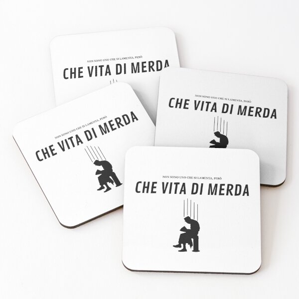 Item preview, CHE VITA DI MERDA meme minimal style Black and white tee- Italian oversized | Lamentarsi designed and sold by Giobb-Artwork.