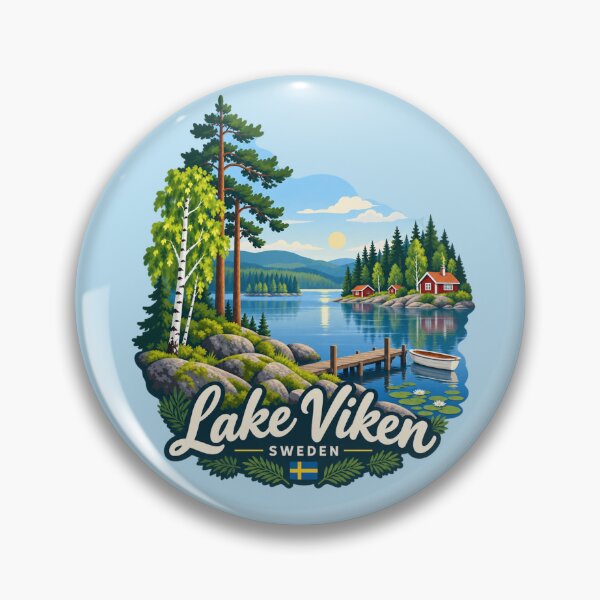 Item preview, Lake Viken, Sweden - Scandinavian Lake Landscape designed and sold by Myra365Art.