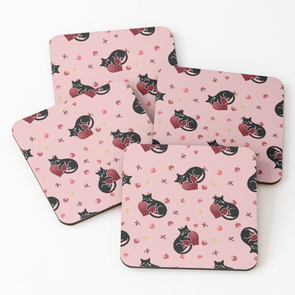 Item preview, Cute Black Cat with Red Heart Seamless Pattern designed and sold by prapapon.