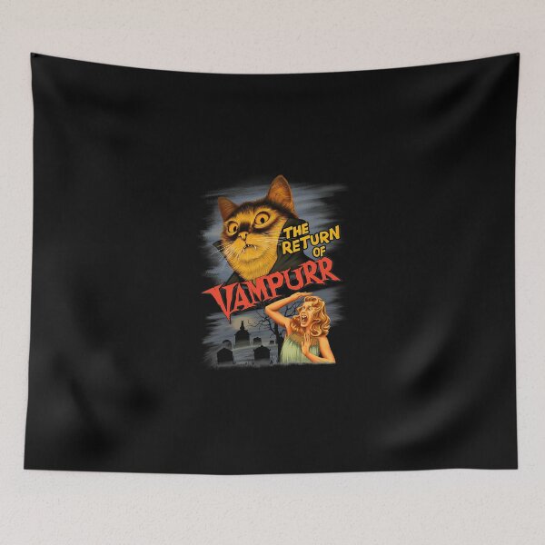 Item preview, Retro Vampire Cat Horror Movie Poster designed and sold by AdolfoSClay.