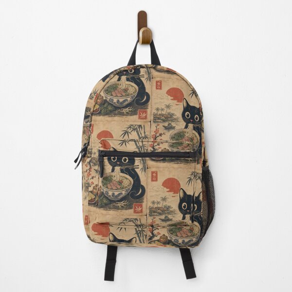 Item preview, Cat Eating Pho Noodles - Retro Asian Foodie Art designed and sold by PurrfectHome.