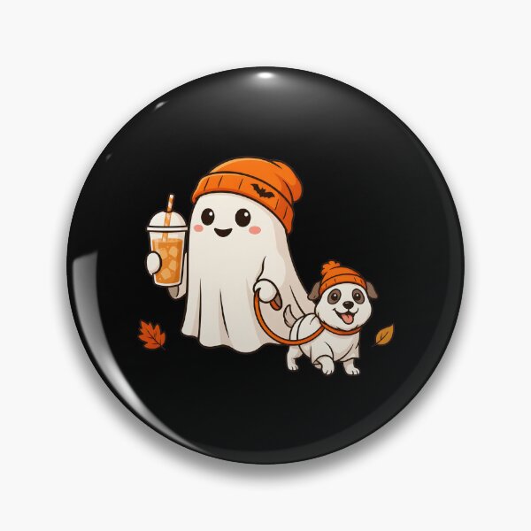 Item preview, Cute Ghost Walking Dog with Orange Beanies Autumn designed and sold by SoyLamderma.