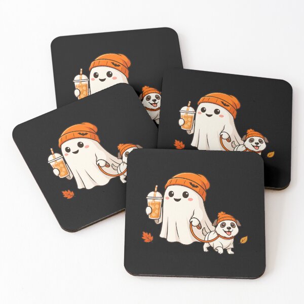 Item preview, Cute Ghost Walking Dog with Orange Beanies Autumn designed and sold by SoyLamderma.