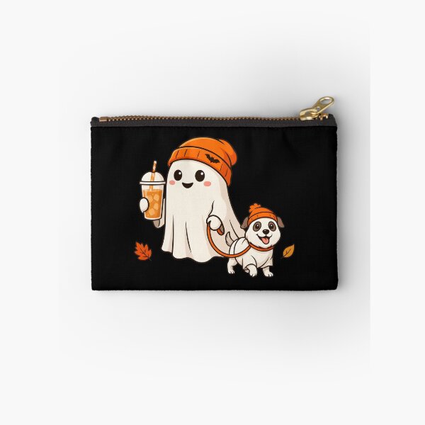 Item preview, Cute Ghost Walking Dog with Orange Beanies Autumn designed and sold by SoyLamderma.