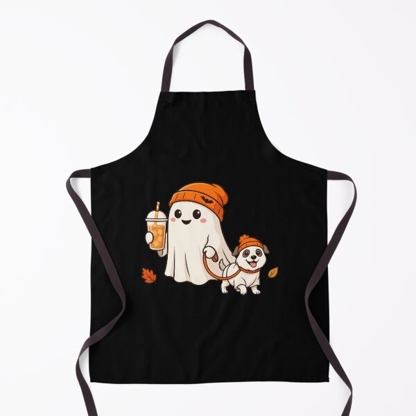 Item preview, Cute Ghost Walking Dog with Orange Beanies Autumn designed and sold by SoyLamderma.