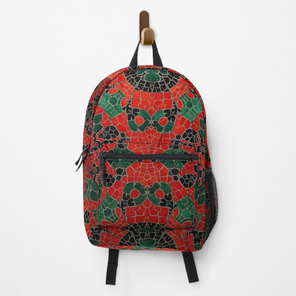 Item preview, Gaudi Inspired Red Green Mosaic Tile Kaleidoscope Pattern Print designed and sold by GrinGalore.