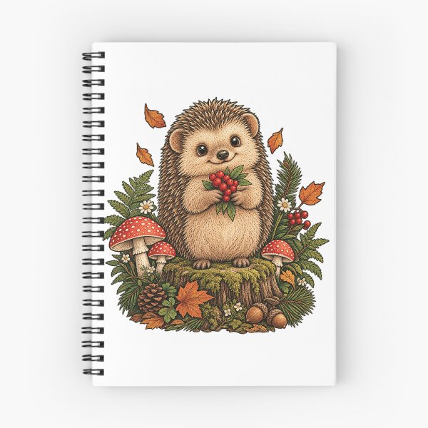 Item preview, Cute Hedgehog with Berries Vintage Woodland Illustration designed and sold by lovepower.
