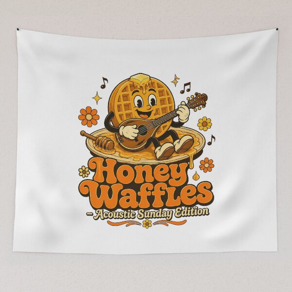 Item preview, Waffle Acoustic Guitar Mascot Sunday Brunch Music designed and sold by chattsuede.