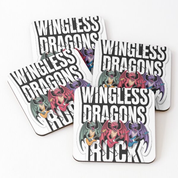 Item preview, Wingless Dragons Rock – Metal Dragon Guitar Sticker designed and sold by Imaginarium of Chaos falcon88 .