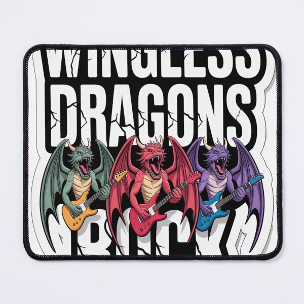 Item preview, Wingless Dragons Rock – Metal Dragon Guitar Sticker designed and sold by Imaginarium of Chaos falcon88 .