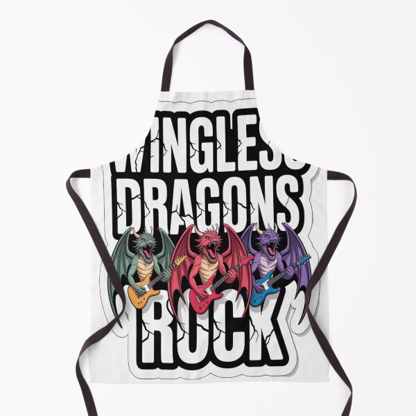 Item preview, Wingless Dragons Rock – Metal Dragon Guitar Sticker designed and sold by Imaginarium of Chaos falcon88 .