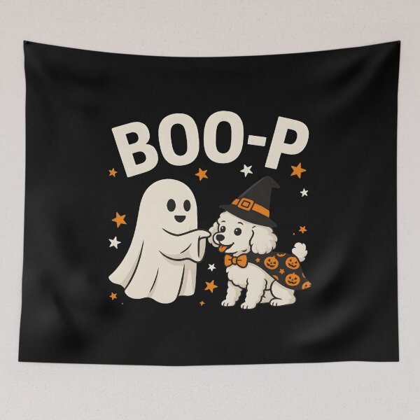 Item preview, Ghost Boop Dog Halloween Witch Costume Cute Art designed and sold by SoyLamderma.