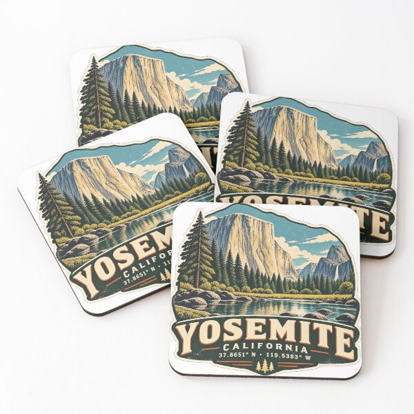 Item preview, Yosemite – California Coordinates | Vintage National Park Travel Poster designed and sold by ChicClicker.