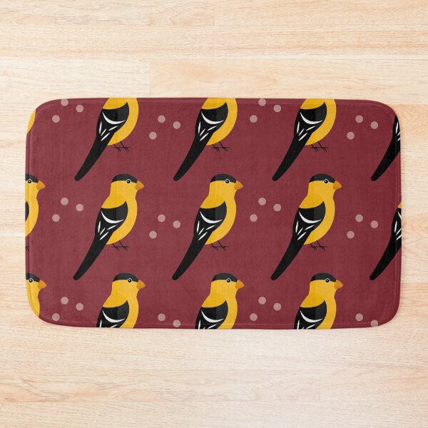 Item preview, American goldfinches on red designed and sold by reneesillus.