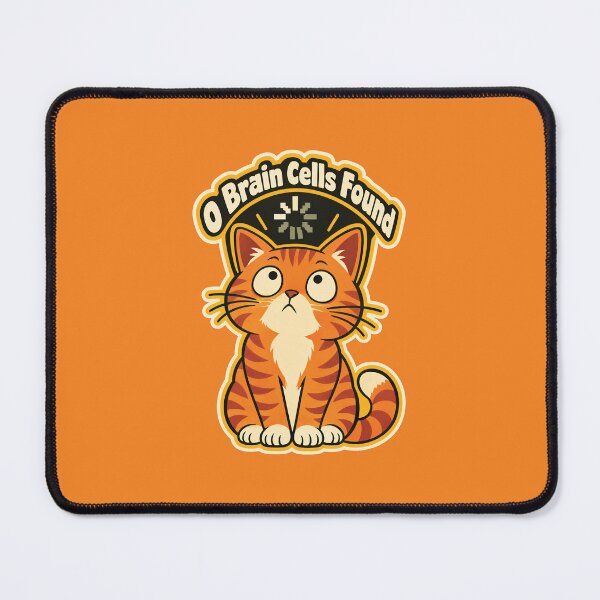 Item preview, 0 Brain Cells Found Orange Cat Meme designed and sold by KAYJAY DESIGNS.