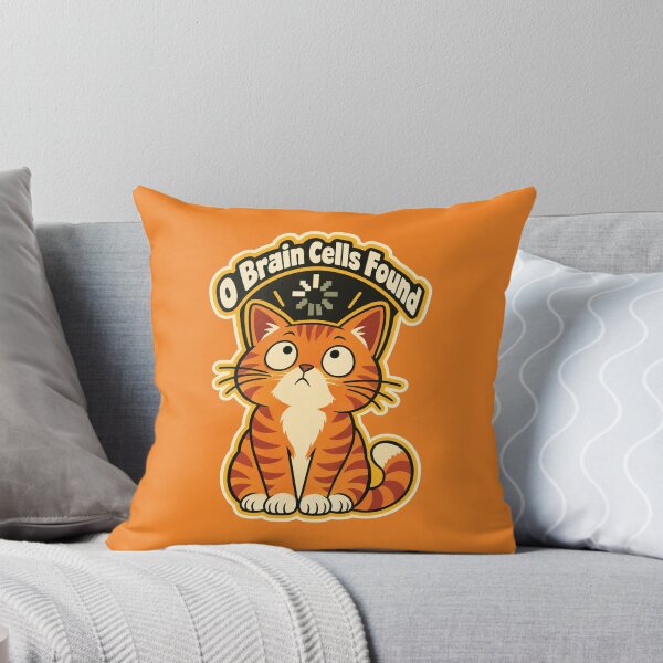 Item preview, 0 Brain Cells Found Orange Cat Meme designed and sold by KAYJAY DESIGNS.