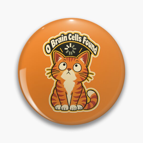 Item preview, 0 Brain Cells Found Orange Cat Meme designed and sold by KAYJAY DESIGNS.