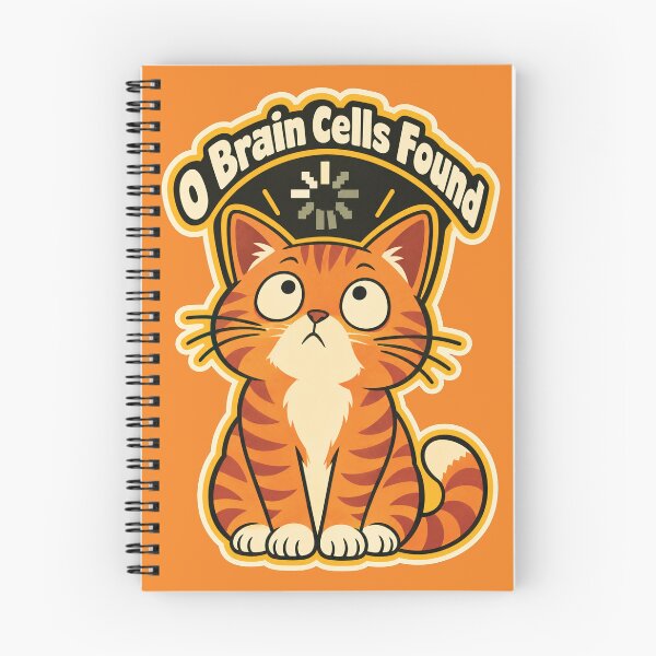 Item preview, 0 Brain Cells Found Orange Cat Meme designed and sold by KAYJAY DESIGNS.