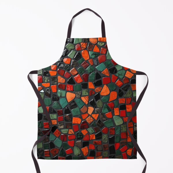 Item preview, Gaudi Inspired Red Green Black Broken Tile Mosaic Print designed and sold by GrinGalore.