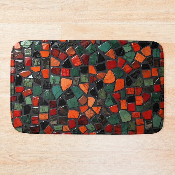 Item preview, Gaudi Inspired Red Green Black Broken Tile Mosaic Print designed and sold by GrinGalore.