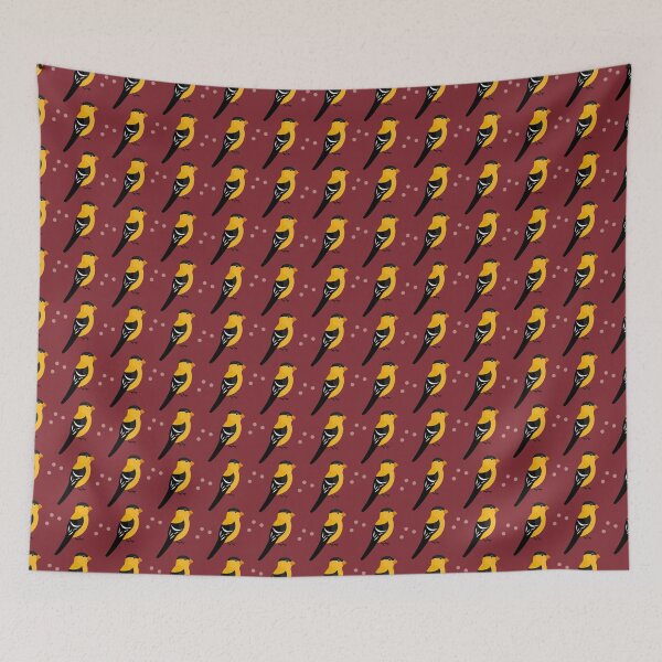 Item preview, American goldfinches on red designed and sold by reneesillus.