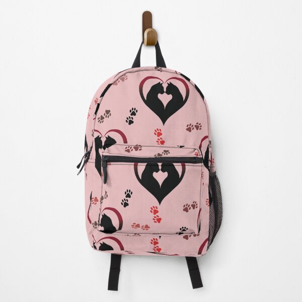 Item preview, Cat Couple Silhouette Heart Seamless Pattern designed and sold by prapapon.